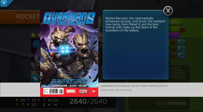 Illustration for article titled Rocket Raccoon And Groot Are One In Marvel Puzzle Quest